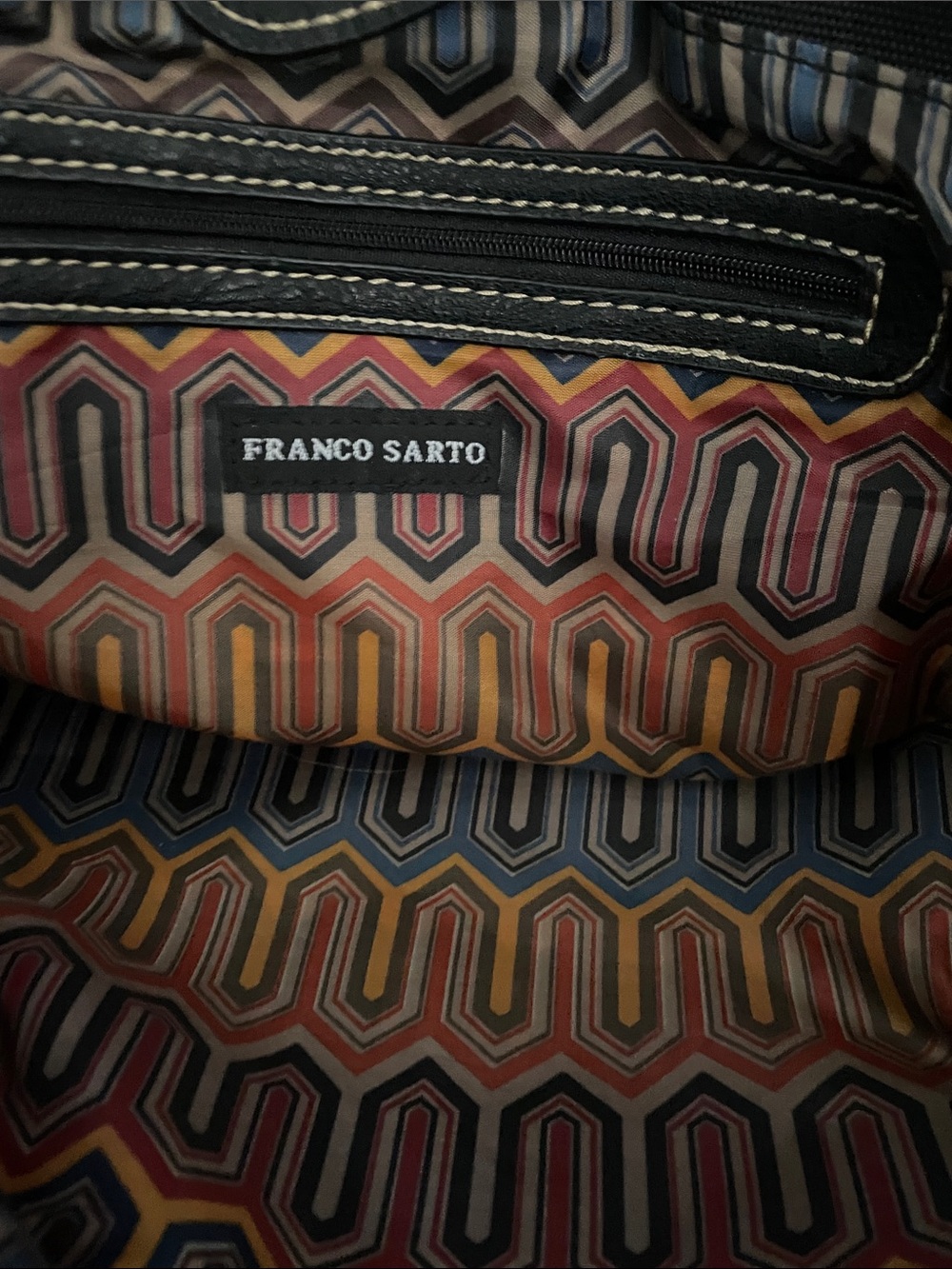 Franco Sarto Black Shoulder Tote with Silver Hardware - Picture 5 of 7